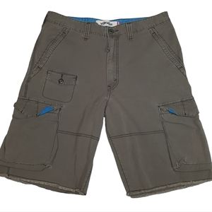 Levi's Workwear Raw Hem Green Cotton Cargo Shorts SZ 36